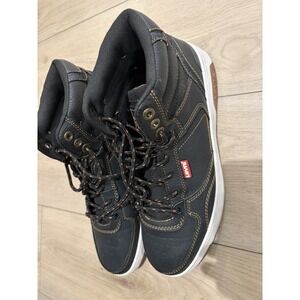 Levi's Men's Black Ankle Boots Synthetic Upper Lace Up Round Toe Size US 10